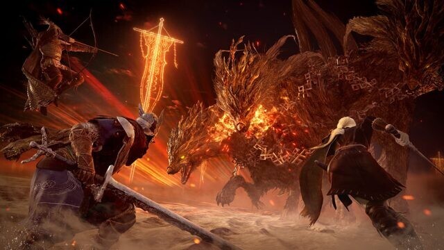 A boss battle from the Elden Ring series