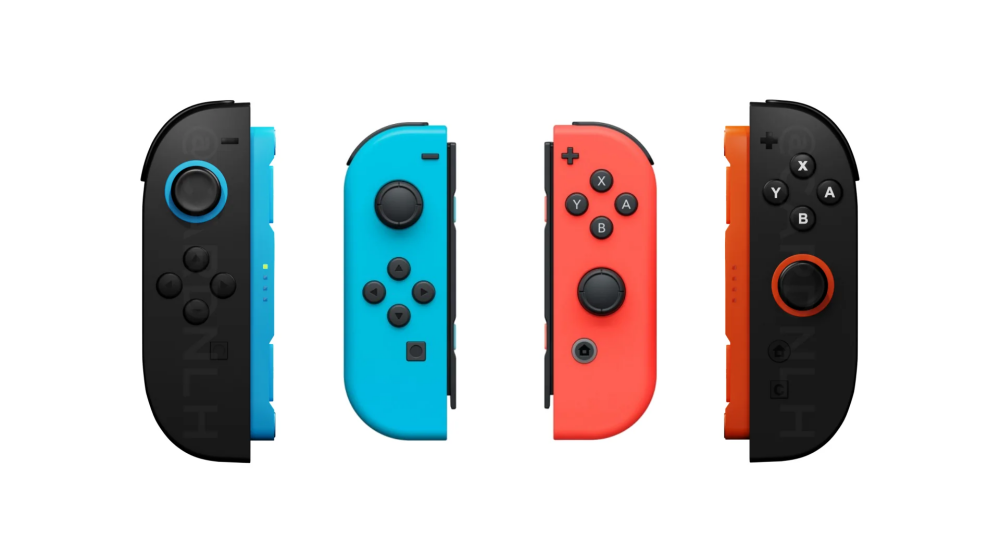 Switch 1 JoyCons beside Switch 2 JoyCons