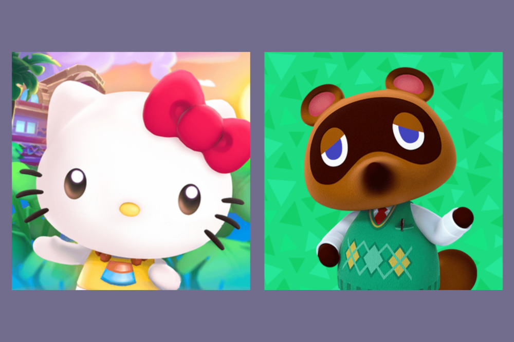 Hello Kitty on the left and Tom Nook on the right
